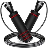 Gritin Springseil, 3 Meter Verstellbare Speed Rope mit Rutschfest & Ergonomisch Schaum Griffe für Fitness & Ausdauer & Seilspringen Training,für Alle Größen & Körpertypen, mit Oxford-Tasche