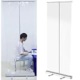 Bodenstehender Niesschutz, transparenter Hygieneschutz, Trennwand, hochziehbare RollbannerTragbares herausziehbares Banner mit durchsichtigem Bildschirmschutz für Büro, Geschäfte, Klassenzimmer und