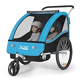 Tiggo VS 2 in 1 Kinderanhänger Fahrradanhänger Anhänger mit Buggy Set Jogger 50202-03 blau