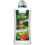 GRANNY’S WORLD® 1L. BIO-Dünger I Tomatendünger I Flüssigdünger für stark zehrende Pflanzen I Gemüsedünger I Universaldünger I Omas Dünger I Einfach und effektiv düngen I1-Liter, inklusive Messbecher I