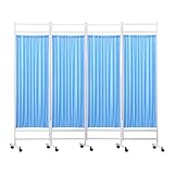 4-teilige, Faltbare Medizinische Sichtschutzwand, 1,8 M Hoher Raumteiler, Platzsparender Temporärer Wandteiler for Klinikstationen, Untersuchungskrankenhäuser (Color : Blue, Size : 4 Panel)