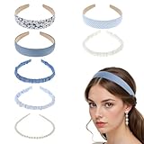 Ouligay 7 Stück Haarreifen Set Damen, Rutschfestes Haarreifen Damen Breit, Modische Stirnbänder Perlen Haarreif Kunststoff Stirnbänd, Haarbänder Haar-Accessoires für Mädchen Kinder