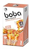 JWAY Instant Boba Bubble Tea – Mango Pfirsich - 3 Portionen - Komplett mit Bobas & Nachhaltiger Strohhalm