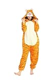 TOHYOZIJ Unisex Adult Animal Onesie Pajamas Halloween Carnival Cosplay Costume, Plush One Piece Cosplay Suit for Adults, Women and Men Homewear (Tigger, Small)