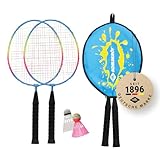 Schildkröt Federball Set Junior – 2 kurze Schläger für leichteres Treffen – 2 Federbälle – 3/4 Transporthülle – Badminton Set für Anfänger – Outdoor-Spielspaß für Kinder ab 4 Jahren