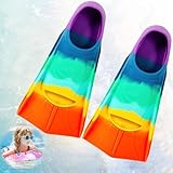 YANGUN Schwimmflossen Kinder, Silikon Kurzflossen, Kurze Flossen Kinder, Silikon Schnorchelflossen, Kurze Trainingsflossen, Training Flossen, für Mädchen Jungen Anfänger (Gr.27-29)