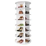 SpaceAid Drehbares Schuhregal mit 7 Ebenen, drehbares Schuhregal, Lazy Susan, drehbares 360-Grad-Schuhregal, Aufbewahrung, rundes Karussell, vertikale Handtasche, drehbar, Schuhschrank-Organisation (7