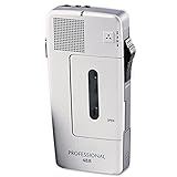 Philips Pocket Memo LFH0488 Analoges Mini-Kassetten Diktiergerät (Schiebeschalter, wählbare Mikrofonempfindlichkeit, autom. Aufnahmeaussteuerung, Sprachaktivierung, Briefende-Ton) Silber
