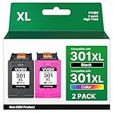 VVQV 301 XL Druckerpatronen Multipack Ersatz für HP 301 Druckerpatronen für HP 301 XL 301XL für HP Envy 4500 5530 5534 4504 DeskJet 2540 1510 2544 2549 OfficeJet 4630 4632 2620 2622 (Schwarz,Farbe)