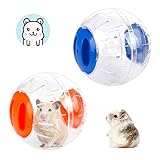 Hamsterball Hamster Laufball 2 Stück Hamster Spielzeug Laufkugel Rolle Kugel Übungsball Joggingball für Hamster Ratten Rennmäuse Kleintiere Spielzeug Kunststoff, Blau und Orangen