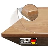 Domar - Tischfolie transparent 2mm nach maß - Made in Germany I Glasklare Tischdecke transparent mit abgeschrägter Kante I Zuverlässiger Tischschutz transparent für optimalen Schutz (80x120cm)