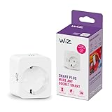 WiZ Smart Plug, smarte Steckdose zur Steuerung von Lampen und Geräten inkl. Stromverbrauchsmesser, smarte Lichtsteuerung über WLAN per Stimme/App, weiß