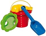 DOHÁNY Sandspielzeug Set Schaufel Eimer Förmchen Sieb Kinder Eimergarnitur 4-TLG.