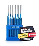 Paffrath® Splintentreiber Set 6-teilig (2–8 mm) – Durchschlag Set aus Chrom-Vanadium-Stahl – Präzise geschliffene Spitzen – Robuste, lackierte Schäfte – Made in Germany