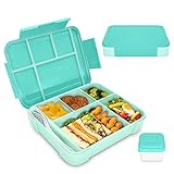 IJIAMY Brotdose Kinder mit Fächern, 1300ml Jausenbox Kinder, Auslaufsicher Bento Box, Lunchbox Kinder, Vesperdose für Kindergarten & Schule (Minze)