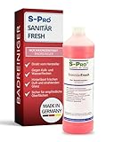 S-Pro SanitärFresh 1 Liter Sanitärreiniger Konzentrat für Bad und Toilette, gegen Kalk und Wasserflecken, Reiniger Sanitär mit Frischeduft und Glanzeffekt