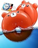 Kleinbär® Schwimmflügel mit Sicherheitsventil & PE-Schaumkern [TÜV geprüft] I Schwimmhilfe für Kleinkinder - 1 bis 3 Jahre, 11-17 Kg I Runde Schwimm Flügel im Bärchendesign I Schwimmärmel