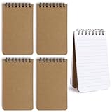 COLOFALLA 4 Stücke 75 Blätter Spiral Notizbuch A7 Kraftpapier Blanko Notizblock A7 Kraftpapier Mini Notizbuch Pocket Notizblock Klein für Schule Arbeit