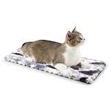 Petace Fensterliege für Katzen Selbstwärmende katzenbett Fensterbank rutschfest, Selbstheizende katzendecke für Fenster 60x24cm, weich und waschbarer Bezug grau