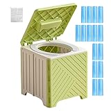 Tragbare Toilette – 70 kg Reise-Totty ohne Verrutschen mit 15 Entsorgungsbeuteln | Reise-Toilette mit PVC-Kissen | Trainingssitz für Senioren-Krankenhäuser im Freien