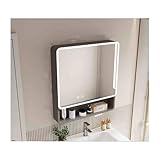 Wandmontierter Badezimmer-Spiegelschrank mit Ablage, Aluminium, Beauty-Aufbewahrungsregal, Bogen-Design, Grau, 60 cm – perfekt für platzsparende und wichtige Dinge