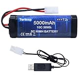 Tosiicop RC NiMH Akku 7.2V 5000mAh - 7.2 Volt RC Auto Akkus kompatibel mit Tamiya Stecker Ferngesteuertes Auto Akku für Remote Control Car LKW Monster Trucks Boot Buggy Aeroplane