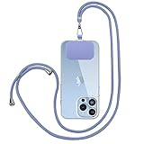 Drucilla Handykette Universal Abnehmbar, Unisex Handyhülle Kette Lanyard, Handyband zum Umhängen, Handy Kette Einstellbar mit Kordel & Pad, Schlüsselband für alle Smartphones Hüllen, Graublau