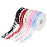 BESTonZON 5 Rollen Satinband 2,5cm Breit 50m Lang Mehrfarbiges Dekorationsband für Hochzeit Geschenkverpackung und Selbstgemacht Partydeko Festliches Geschenkband in Creme Dunkelrot Schwarz