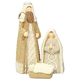 Weihnachtskrippe für den Tisch, Heilige Familie, Krippenfigur, 15 cm, Kunstharz, handgefertigt, detaillierte Krippendekoration, vielseitige Krippe für Zuhause, Kaminsims oder als Tischdekoration