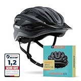 Alphatrail Fahrradhelm Ben - Sicher, Komfortabel & Leicht - Größe 55-61cm Schwarz - Allround, MTB, Trekking, City & E-Bike - Atmungsaktiver Fahrrad Helm Damen & Herren mit Insektenschutz, Kinnpolster.