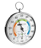 TFA Dostmann Thermo-Hygrometer, 45.2027, zur Messung von Temperatur und Luftfeuchtigkeit, Schimmel vermeiden, analog, mehrfarbig