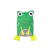 Hugo Frosch Öko-Wärmflasche Kinder 0,8l – Made in Germany – mit flauschigem Tierbezug Frosch Grün – kleine, auslaufsichere & geruchsneutrale Bettflasche – langlebig & mit waschbarem Bezug