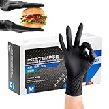 Générique Einweghandschuhe, Einweghandschuhe aus Nitril – Nitrilhandschuhe – Nitrilhandschuhe – 100 x Nitrilhandschuhe aus schwarzem Latex – Einweghandschuhe für die Reinigung der Küche