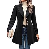 Damen Wintermantel Große Größen Frauen Herbst Women Coat Lange Wintermantel Langer Wollmantel Lang Eleganter Warmer Winterjacke Frühjahr Übergangsmantel Frühling Reitmantel Damen Winter S