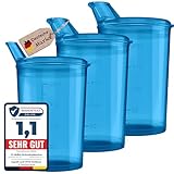 3x Schnabelbecher mit Deckel 250ml Gelb Schnabeltasse Senioren Set aus 3x Becher mit 3x Deckeln (2x mit Öffnung 12 x 10 mm u. 1 x mit Öffnung 4 x 4 mm) Trinkbecher mit deckel- Trinkbecher Baby (Blau)