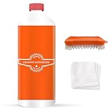 Graffiti-Entferner Reinigungsset 0,75l + Bürste + Vliestuch - Sprühlacke Graffiti Filzstift Farbe Lack Entferner geruchsmild schnell und gründlich - Abbeizer, Lackentferner - BEKATEQ LS-717