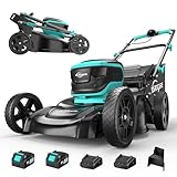 YARDCARE Akku Rasenmäher (bis 675 m², 41cm Schnittbreite, inkl. Mulchkeil&45L Fangsack, Anzeige) 36V, Brushless, 7-stufige Höheneinstellung, Höhenverstellbarer&klappbarer Griff, 2 Akkus & 2 Ladegerät