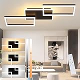 ZMH Deckenlampe Wohnzimmer LED Deckenleuchte - Groß Schwarz Wohnzimmerlampe Decke Dimmbar mit Fernbedienung 63W Modern Schlafzimmerlampe Metall Küchenlampe 80CM für Schlafzimmer Küche Esszimmer Büro