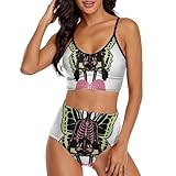 AILLOSA Breite Schultergurte Low-Rise Bottoms Triangle Bikini Top Zweiteilige Bikini Sets für Frauen TH-358