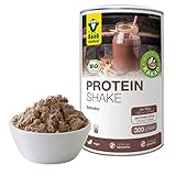 Raab Vitalfood Bio Protein Shake Schoko vegan pflanzlich Chocolate Eiweiß Pulver mit Kakao glutenfrei, Hellbraun, Schokolade, 300 g