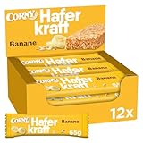 Haferriegel Corny Haferkraft Banane, Vollkorn & Vegan, Großpackung 12x65g