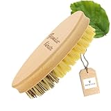 HOFMEISTER® Gemüsebürste 13,5 cm Holz - hochwertige Naturborsten in 2 Härtegraden: echt Union und Fibre, für Kartoffeln, Karotten & Gemüse, Wurzelbürste aus Buchen-Holz, Made in EU