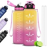 Mujigaga Trinkflasche 1 5 liter,Trinkflasche Sport, für Erwachsene, Wasserflasche mit Strohhalm, Leicht zu Reinigen, Kohlensäure Geeignet, für Gym, Camping, Outdoor, Fitness