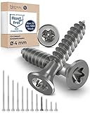 Edelstahlschrauben Torx Holzschrauben 4x30 Edelstahl V2A rostfrei Spanplattenschrauben für Holz Teilgewinde 4mm stark 30mm lang 100 Stück Schrauben Holz A2