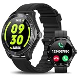 Smartwatch Herren, 1.38' Rund Smartwatch mit Telefonfunktion &Alexa, Fitnessuhr Damen mit Herzfrequenz SpO2 Schlafmonitor, Schrittzähler Uhr, Drehbare Krone, IP68 Wasserdichte Sportuhr für Android iOS