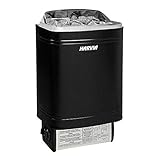 Harvia Top Steel Elektrische Saunaofen 4.5kW mit integrierte Steuerung für die Wandmontage (M45 Schwarz ohne Saunasteine)