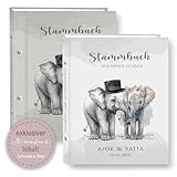 Stammbuch der Familie personalisiert Eleb Wed Weiß Grau A5 A4 Familienstammbuch Elefanten Afrika Stammbücher Elephant Handarbeit Stammbaum