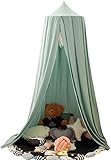 LINONI Baby Baldachin Betthimmel Chiffon Hängende Rund Moskitonetz für Babys Bett, Spielzelte, Kinderzimmer Höhe 240 cm Saumlänge 260cm,grün