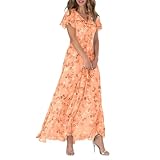 Schicke Kleider Damen Sommer Mode Lässig Lose Tank Mini Kleid Vintage Druck Ärmellos Strand Kleider Orange S Festliche Kleider Für Damen Große Größen Brautkleider Hochzeitskleider Schöne Kleider