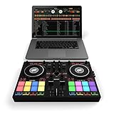 Reloop Ready - Kompakter 2-Deck-DJ-Controller für Serato DJ Lite (inklusive) & DJ Pro,16 große RGB-Pads, 9 Leistungsmodi inkl. neuer Scratch Bank, 2 FX-Units, Sitzt passgenau auf einem 13-Zoll-Laptop